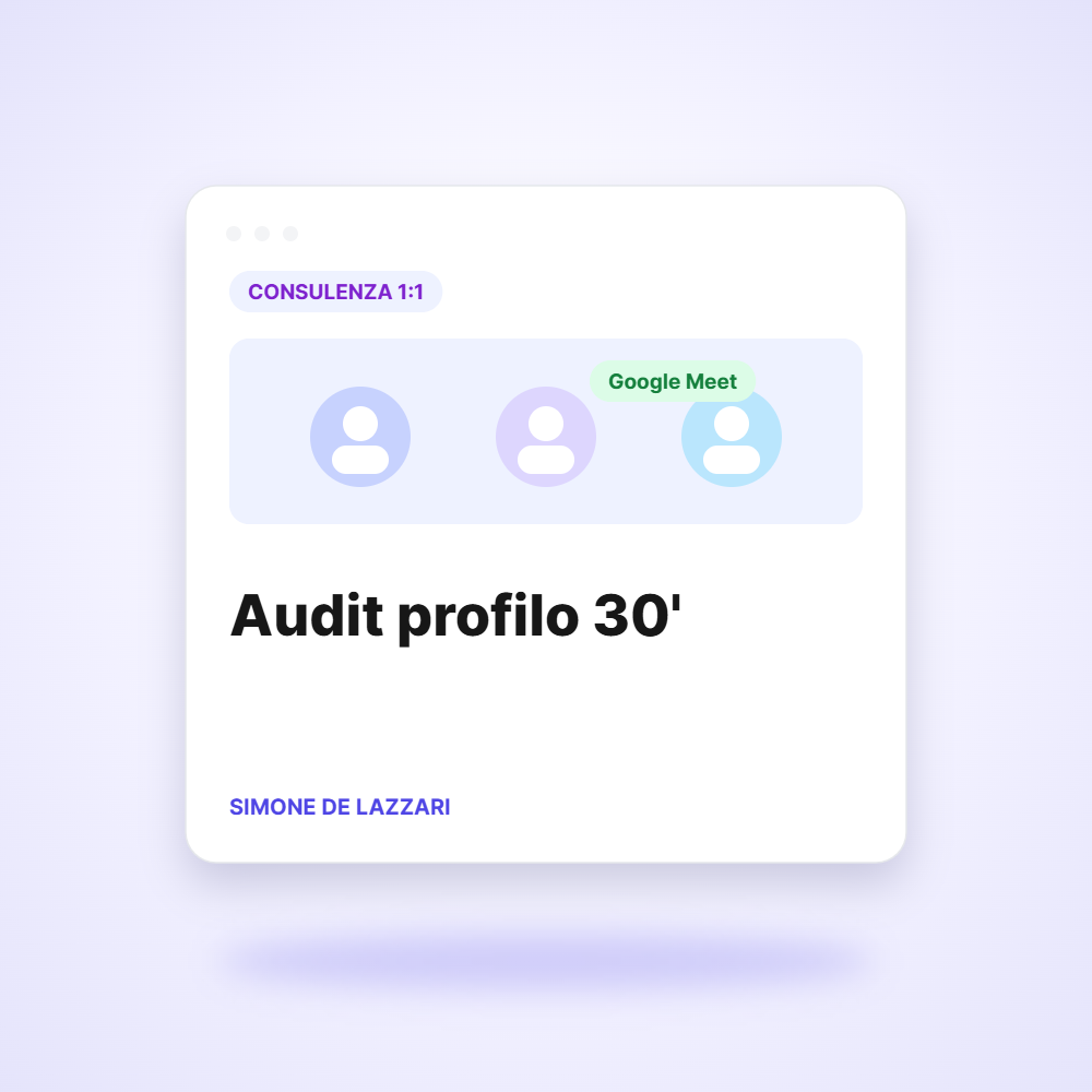 Audit profilo 30' – Organic Clout Agency