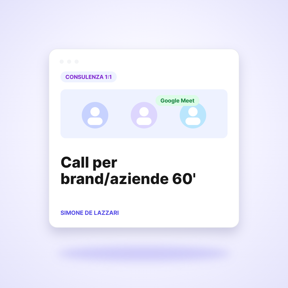 Call per brand/aziende 60' – Organic Clout Agency