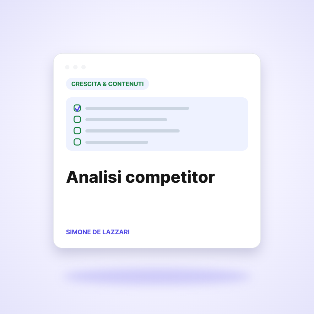 Analisi competitor (5 profili) – Organic Clout Agency